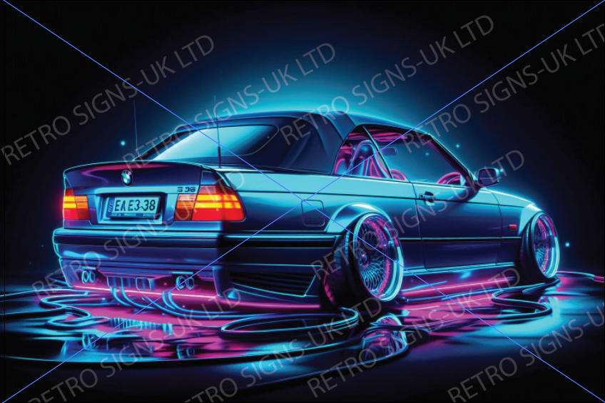 BLUE NEON BMW CABRIOLET