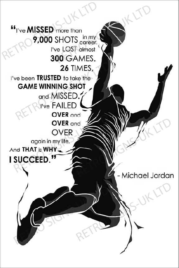 MICHAEL JORDAN QUOTE BLACK AND WHITE
