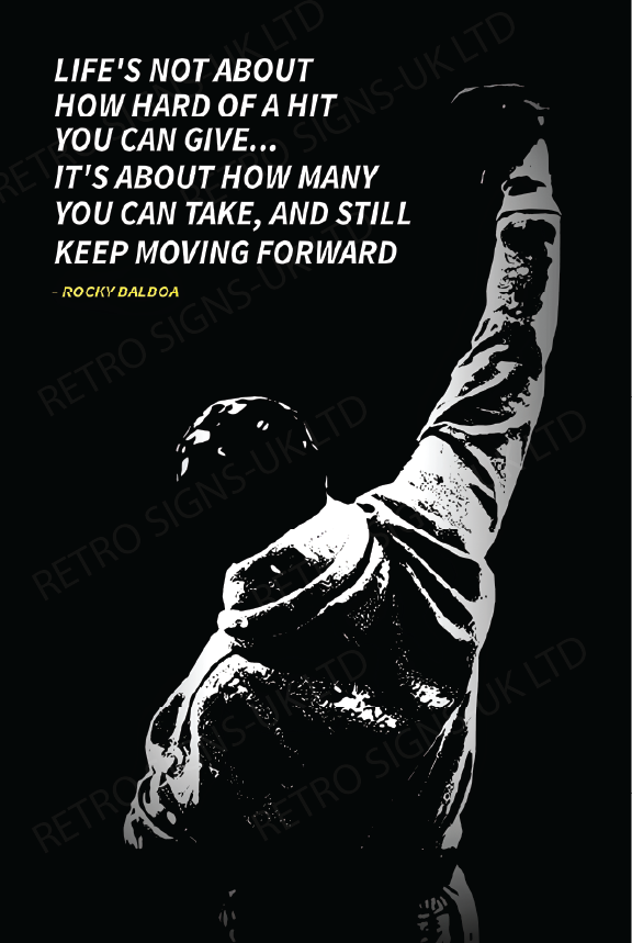 ROCKY QUOTE BLACK AND WHITE