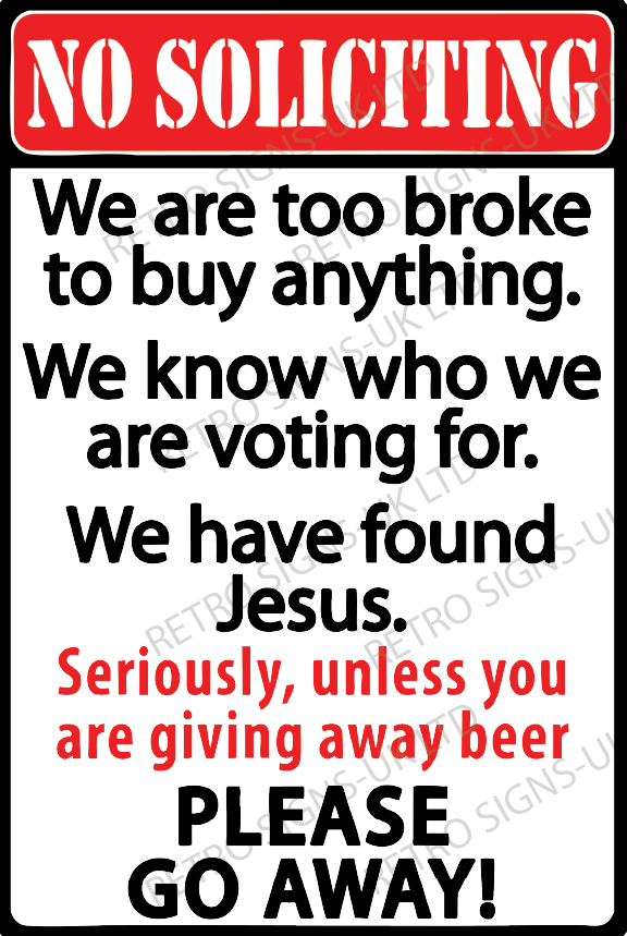 NO SOLICITING