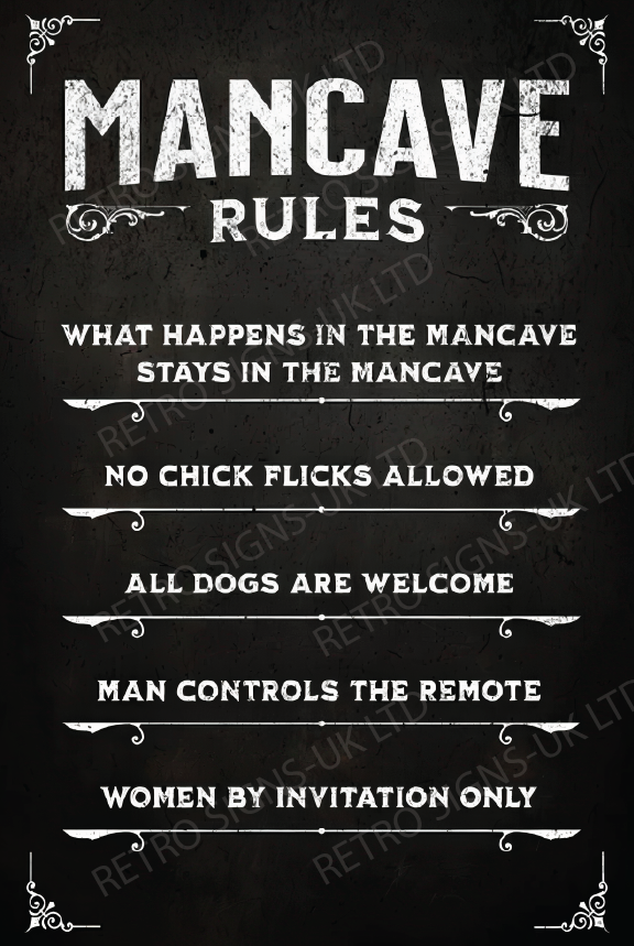 MAN CAVE RULES BLACK
