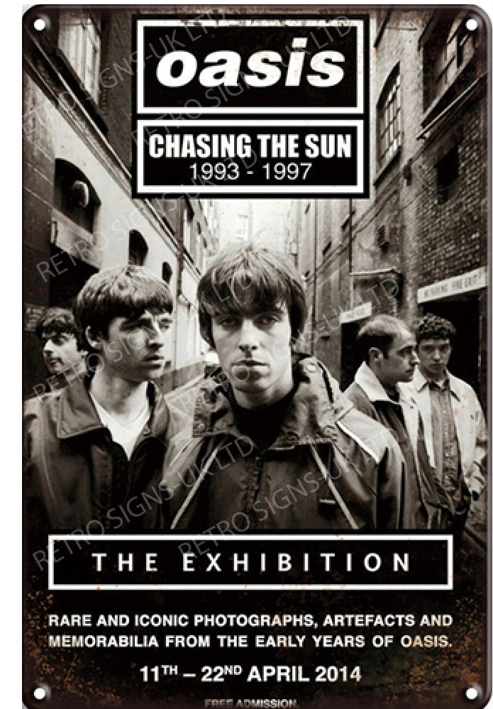 Oasis Chasing The Sun 20x30cm metal sign