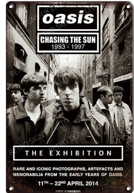 Oasis Chasing The Sun 20x30cm metal sign