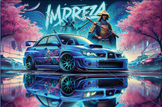 BLUE IMPREZA SAMURAI REFLECTION 20X30CM