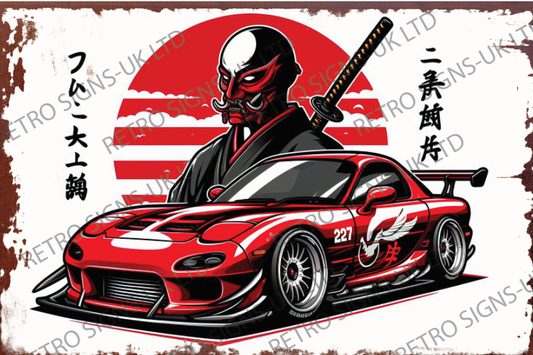 RED MAZDA SAMURAI LANDSCAPE