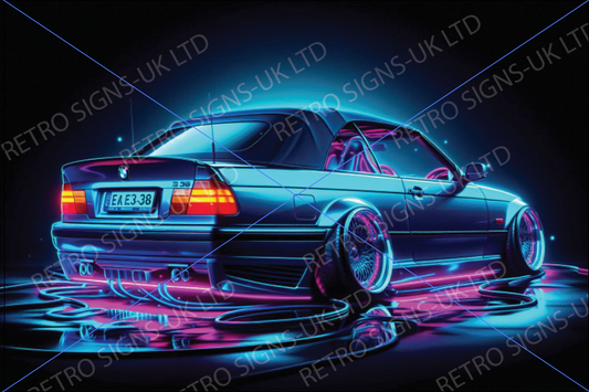 BLUE NEON BMW CABRIOLET