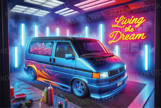 Blue living the dream spray booth