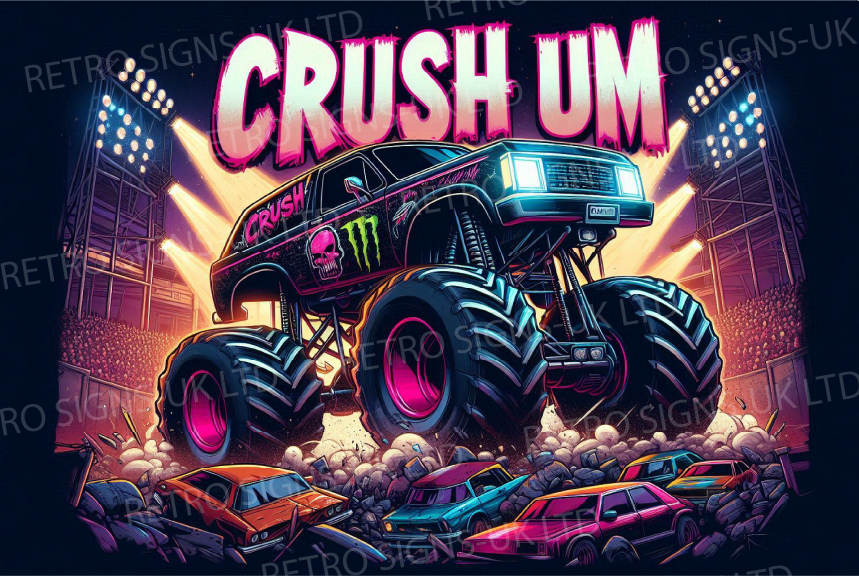 Monster Truck Crush Um Pink