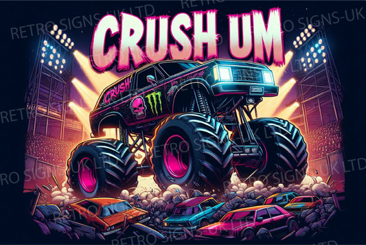 Monster Truck Crush Um Pink
