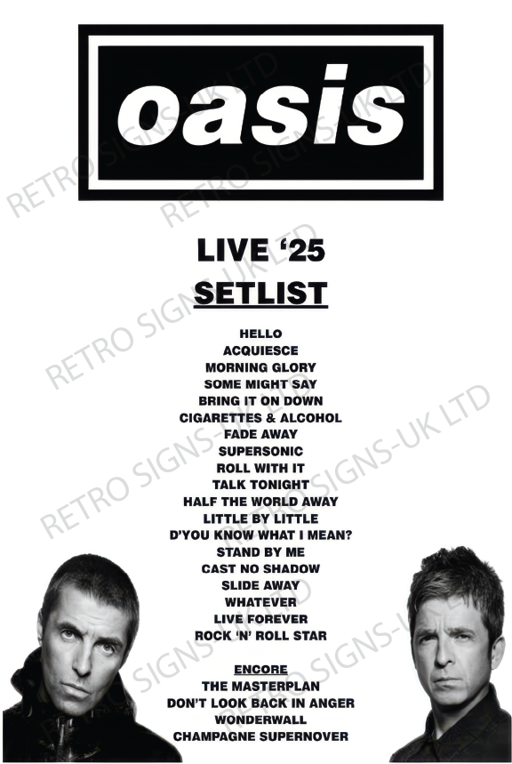 OASIS LIVE '25 SETLIST