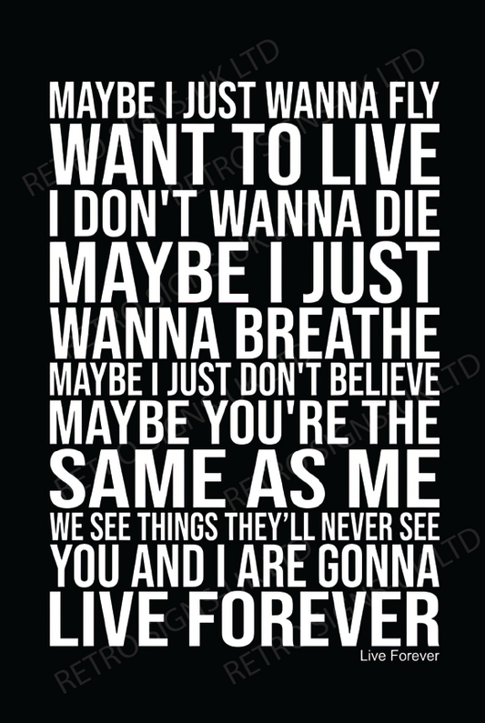 LIVE FOREVER LYRICS